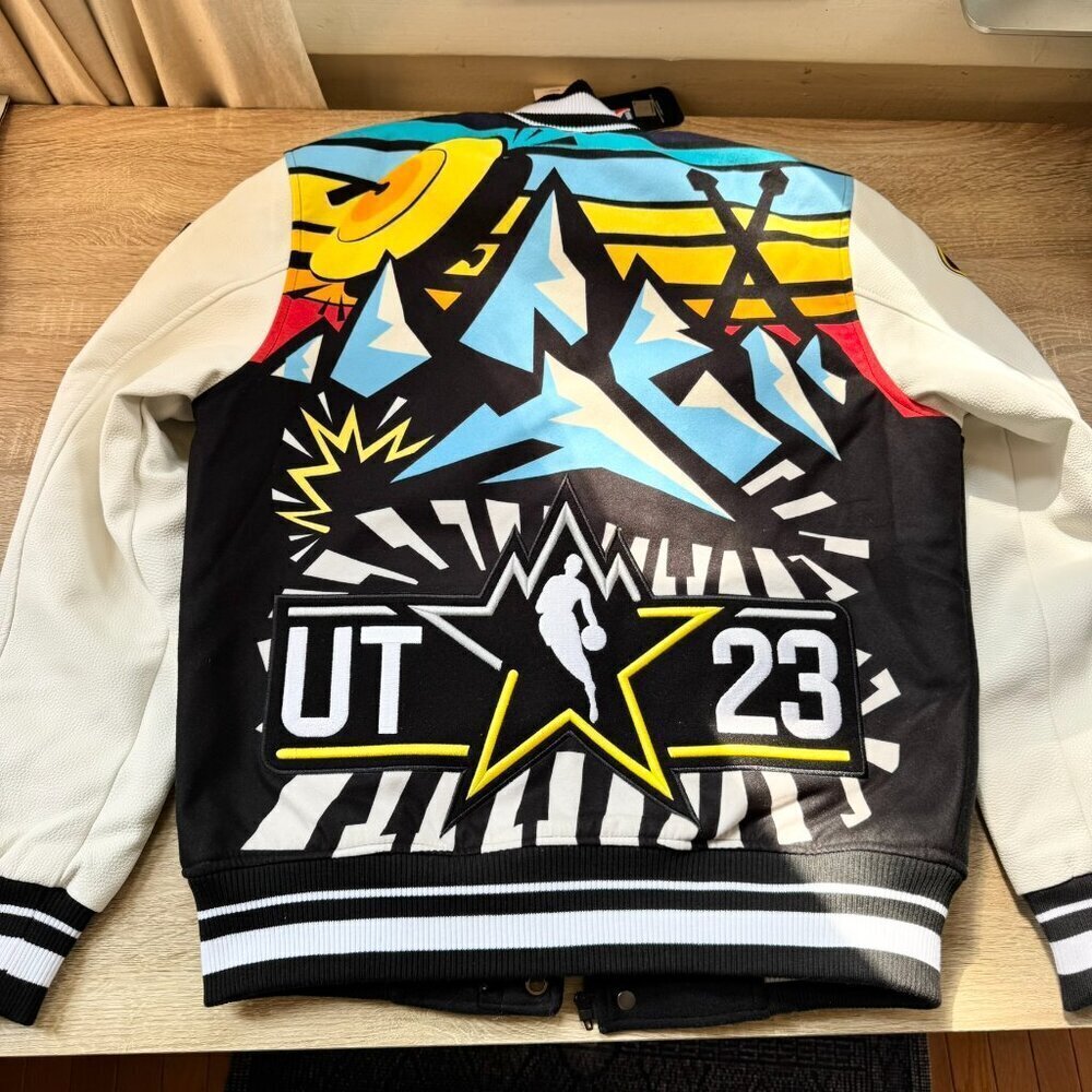 NWT NBA x HBCU All Star 2023 Rib Wool Men's Varsity Jacket Black Small